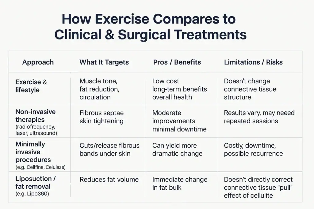 Sculpting Your Bum: Can Toning Exercises Really Reduce Cellulite? 2 How exercise compares to treatments from Lipo 360 Hastings